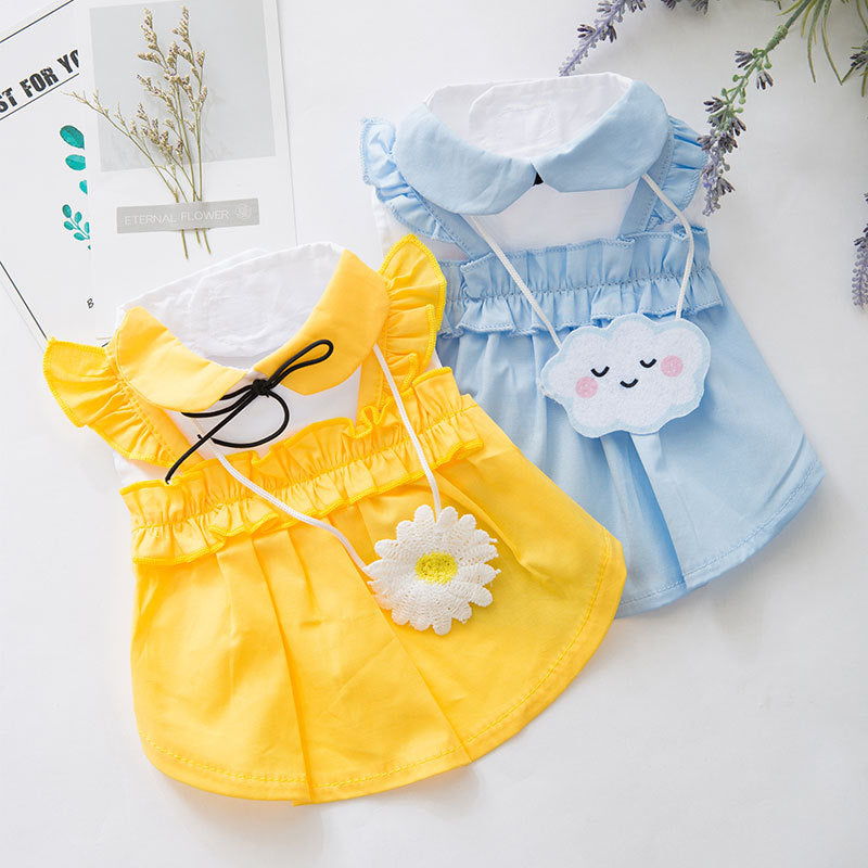 HKM-6909885 Cute Woven Cloth Cat Vest Skirt - Available in Multiple Sizes