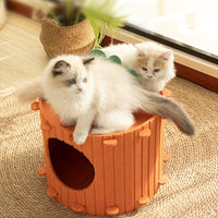 HKM-6910781 Semi-Enclosed Felt Cat Tunnel Nest - Medium & Large Sizes Available