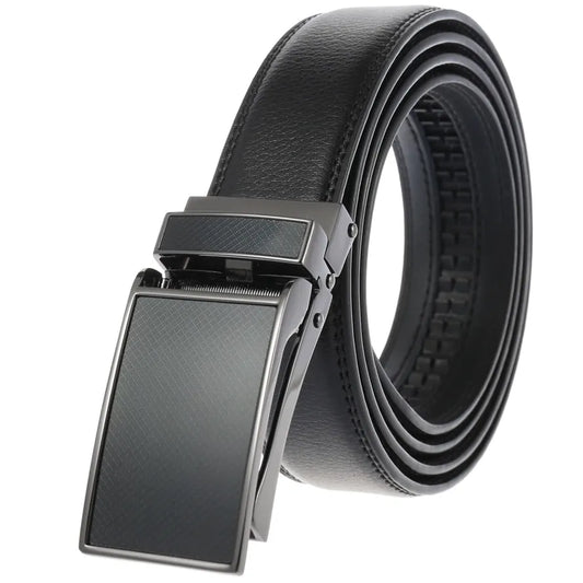 HKM-691091 Fashionable Automatic Buckle Genuine Leather Belt for Men