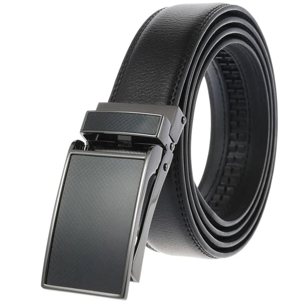 HKM-691091 Fashionable Automatic Buckle Genuine Leather Belt for Men