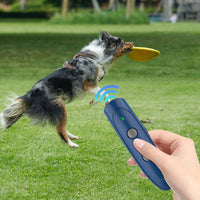 HKM-6912573 Ultrasonic Handheld Dog Bark Control Device - Rechargeable, Black/Sapphire Blue