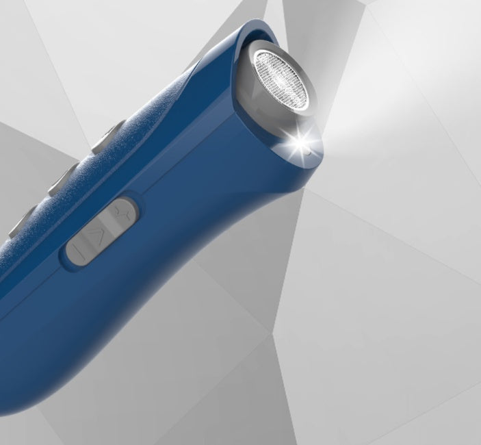 HKM-6912573 Ultrasonic Handheld Dog Bark Control Device - Rechargeable, Black/Sapphire Blue