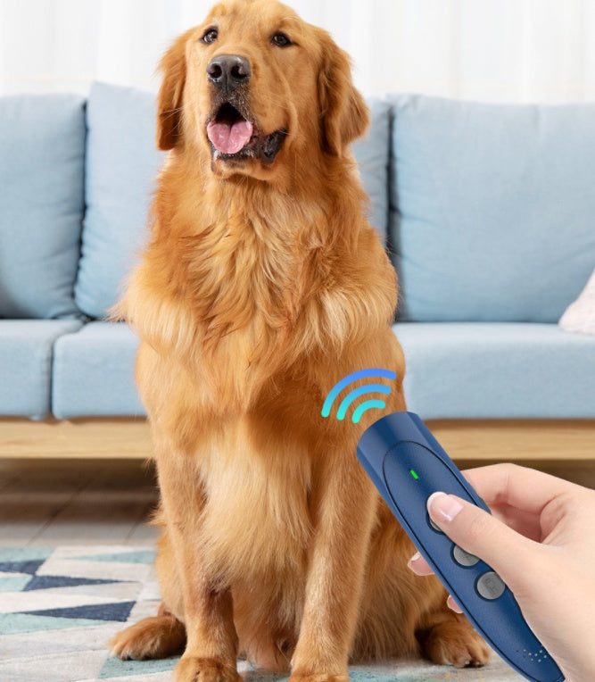 HKM-6912573 Ultrasonic Handheld Dog Bark Control Device - Rechargeable, Black/Sapphire Blue