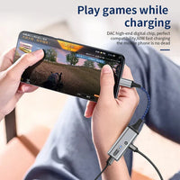 HKM-691283 2 in 1 USB C Headphone and Charger Adapter for iPhone 15/15 Pro and Samsung Devices