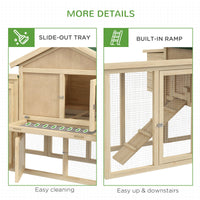 HKM-6912957 Deluxe 65" Outdoor Chicken Coop with Nesting Box and Removable Cleaning Tray