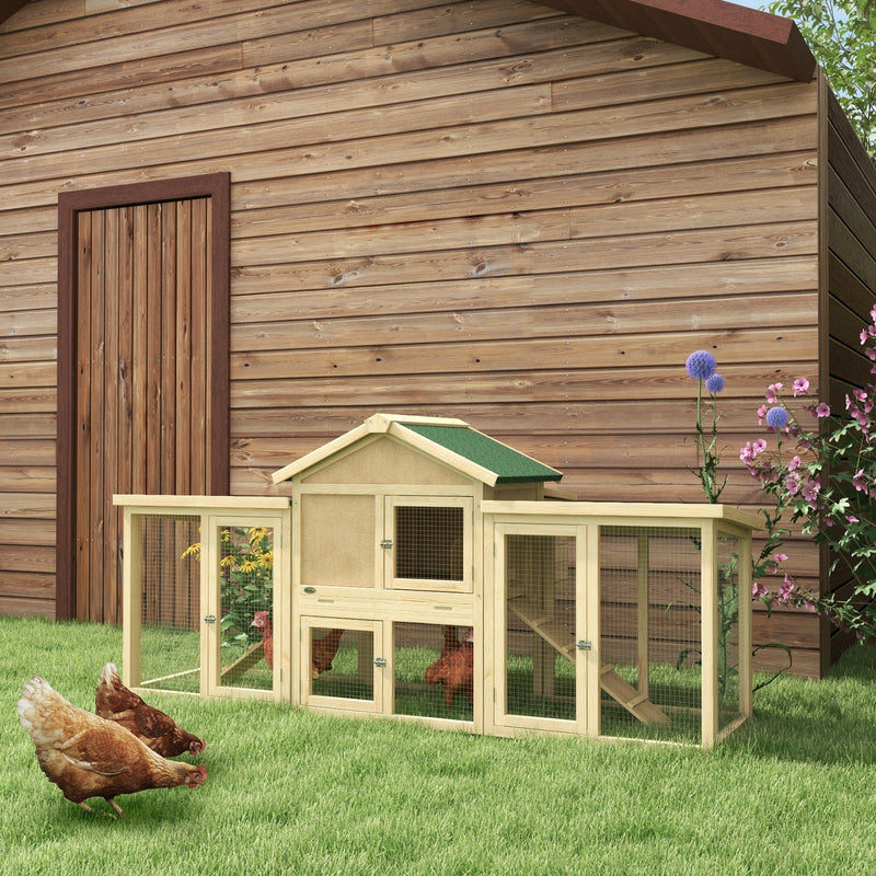 HKM-6912957 Deluxe 65" Outdoor Chicken Coop with Nesting Box and Removable Cleaning Tray