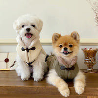 HKM-6913725 Thickened Cotton Pet Coat for Autumn and Winter - Available in Beige and Army Green, Multiple Sizes