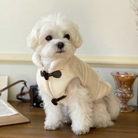 HKM-6913725 Thickened Cotton Pet Coat for Autumn and Winter - Available in Beige and Army Green, Multiple Sizes