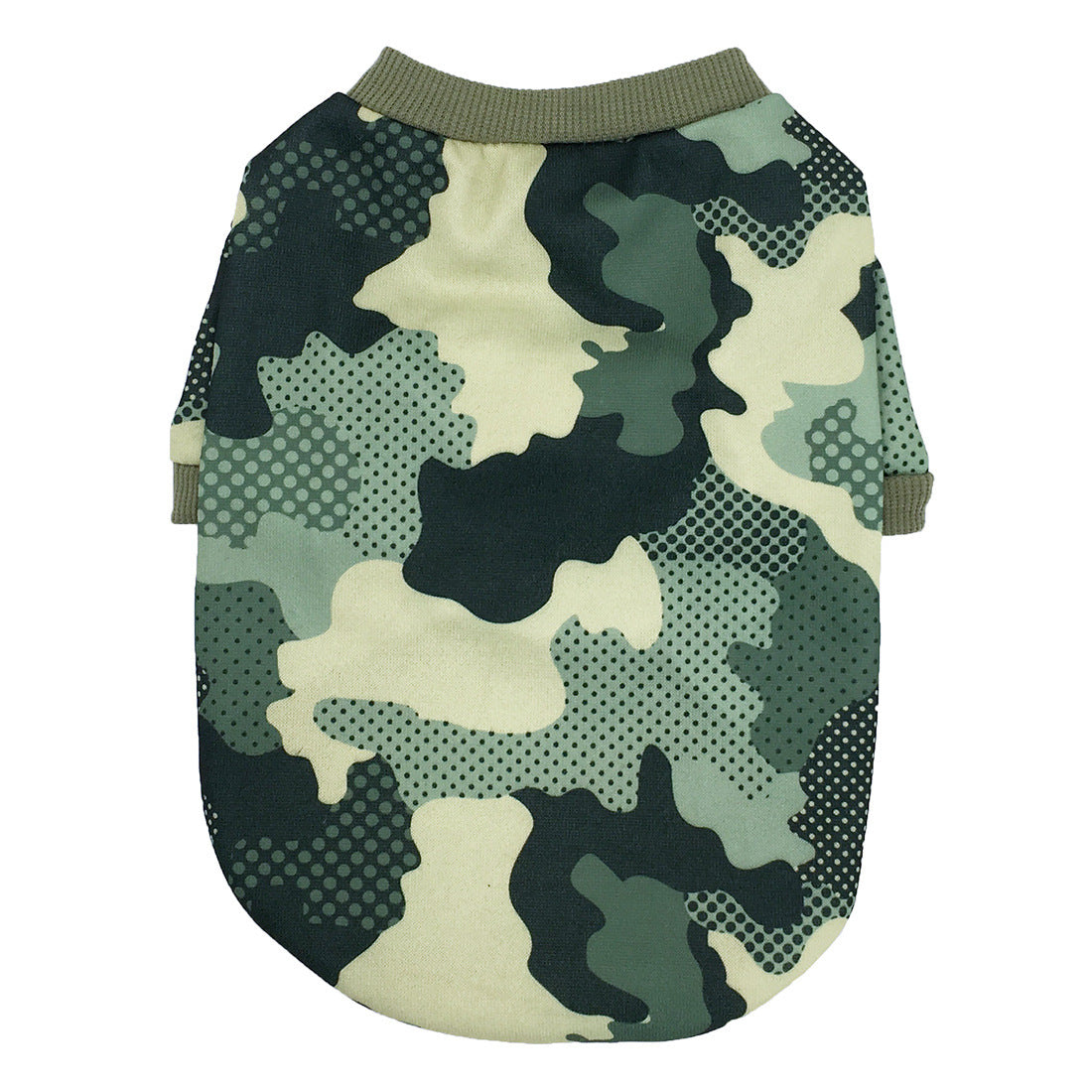 HKM-691411 Camouflage Fleece Sweater for Dogs - Comfortable Cotton Fabric in Army Green, Black, and Tide Green