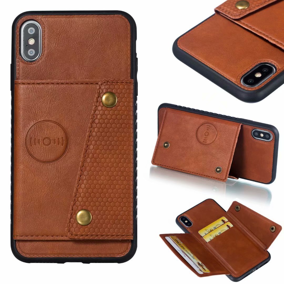 HKM-691475 Applique Leather Double Buckle Phone Case for Redmi and Xiaomi Devices