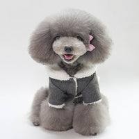 HKM-6914877 Personalized Winter Nordic Jackets for Pets - Dark Gray & Light Brown, Cotton Casual Style