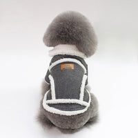 HKM-6914877 Personalized Winter Nordic Jackets for Pets - Dark Gray & Light Brown, Cotton Casual Style