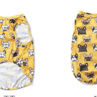 HKM-6915645 Cooling Vest for Small Dogs - Cute Pet Print T-Shirt in Yellow and Pink