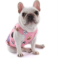 HKM-6915645 Cooling Vest for Small Dogs - Cute Pet Print T-Shirt in Yellow and Pink