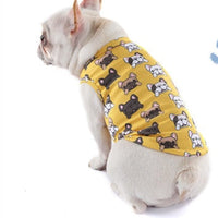 HKM-6915645 Cooling Vest for Small Dogs - Cute Pet Print T-Shirt in Yellow and Pink