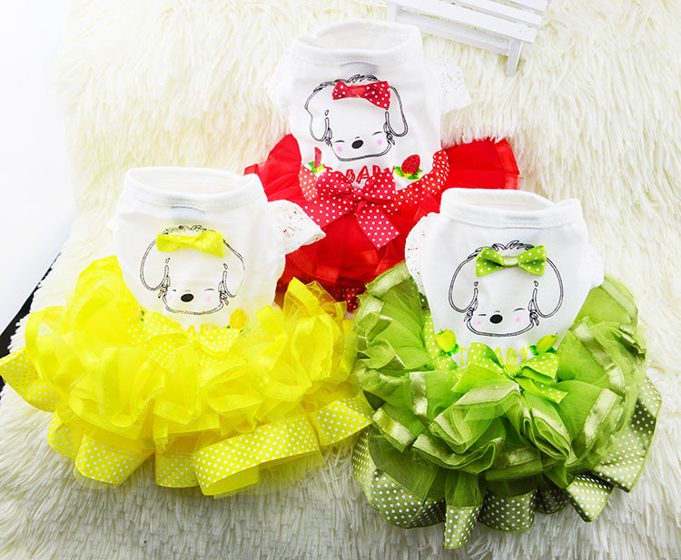 HKM-6916669 Solid Color Cotton Pet Skirt with Plush Design