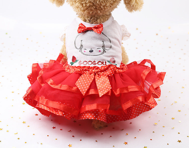 HKM-6916669 Solid Color Cotton Pet Skirt with Plush Design