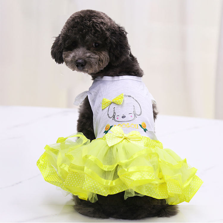 HKM-6916669 Solid Color Cotton Pet Skirt with Plush Design