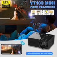 HKM-691859 Mini Portable Home Projector with Wireless Screen Mirroring, USB Power Supply, and Built-in Speaker - Compact and Lightweight Design