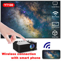 HKM-691859 Mini Portable Home Projector with Wireless Screen Mirroring, USB Power Supply, and Built-in Speaker - Compact and Lightweight Design