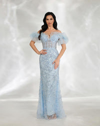 HKM-691923 Blue Elegant Women's Dress EZ25009