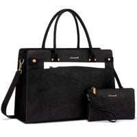 HKM-691923 Large Leather Work Tote for Women, Fits 15.6-17 Inch Laptops, Office Handbag and Briefcase