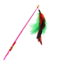 HKM-6919869 Colorful Feather Fishing Rod Cat Toy with Bell