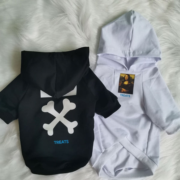 HKM-6920125 Cotton Pet Sweatshirt for Dogs and Cats in Black and White, Multiple Sizes Available