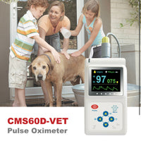 HKM-6920509 Veterinary Color Display Pulse Oximeter CMS60D-VET with Ear Lobe Sensor for Animal Health Monitoring