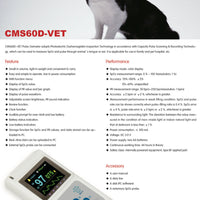 HKM-6920509 Veterinary Color Display Pulse Oximeter CMS60D-VET with Ear Lobe Sensor for Animal Health Monitoring