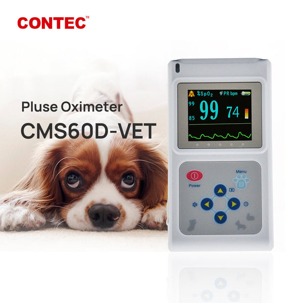 HKM-6920509 Veterinary Color Display Pulse Oximeter CMS60D-VET with Ear Lobe Sensor for Animal Health Monitoring