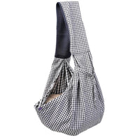 HKM-6921277 Foldable Portable Pet Backpack - Medium Soft Cotton Cat Carrier in Black and White or Red and Black Plaid