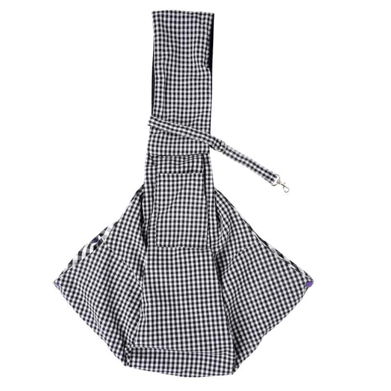 HKM-6921277 Foldable Portable Pet Backpack - Medium Soft Cotton Cat Carrier in Black and White or Red and Black Plaid