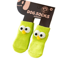 HKM-6921661 Adorable Anti-Slip Dog Socks with Cartoon Big Eyes for Comfort and Winter Protection