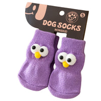HKM-6921661 Adorable Anti-Slip Dog Socks with Cartoon Big Eyes for Comfort and Winter Protection