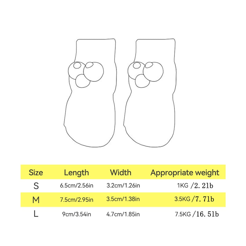 HKM-6921661 Adorable Anti-Slip Dog Socks with Cartoon Big Eyes for Comfort and Winter Protection