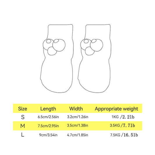 HKM-6921661 Adorable Anti-Slip Dog Socks with Cartoon Big Eyes for Comfort and Winter Protection