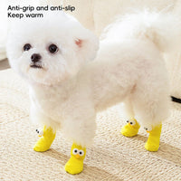 HKM-6921661 Adorable Anti-Slip Dog Socks with Cartoon Big Eyes for Comfort and Winter Protection
