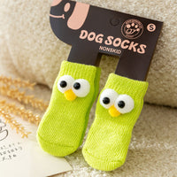 HKM-6921661 Adorable Anti-Slip Dog Socks with Cartoon Big Eyes for Comfort and Winter Protection