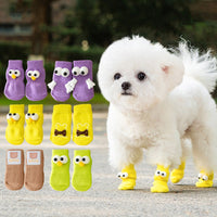 HKM-6921661 Adorable Anti-Slip Dog Socks with Cartoon Big Eyes for Comfort and Winter Protection