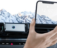 HKM-692243 Electric Smart Car Navigation Bracket - Aluminum Alloy + ABS, Space Gray/Abyss Black, One-Handed Operation