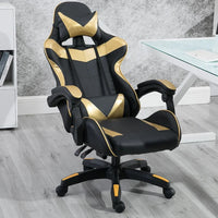 HKM-692243 Zero Gravity Gaming Chair with Footrest – PU Leather Ergonomic Rocking Chair, Height Adjustable and Reclining