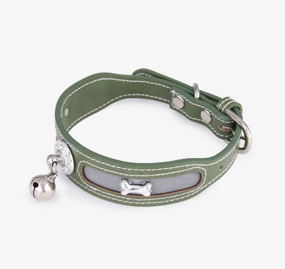HKM-6922813 Personalized Reflective Dog and Cat Collar in Monochrome Colors - Free Size