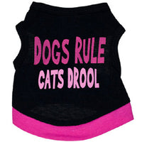 HKM-6923197 Cotton Black Printed Vest for Dogs with Pink Letter Design, Casual Style