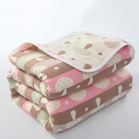 HKM-692371 Six-Layer Cotton Gauze Quilt for Summer Cooling - Lightweight Air Conditioner Blanket, 120x150cm & 90x100cm Options