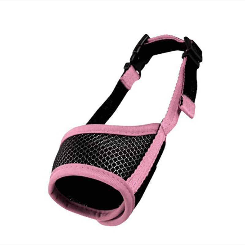HKM-6924477 Dog Mouth Cover - Polyester Pet Muzzle in Black, Red, Green, Pink (XS-XXL)