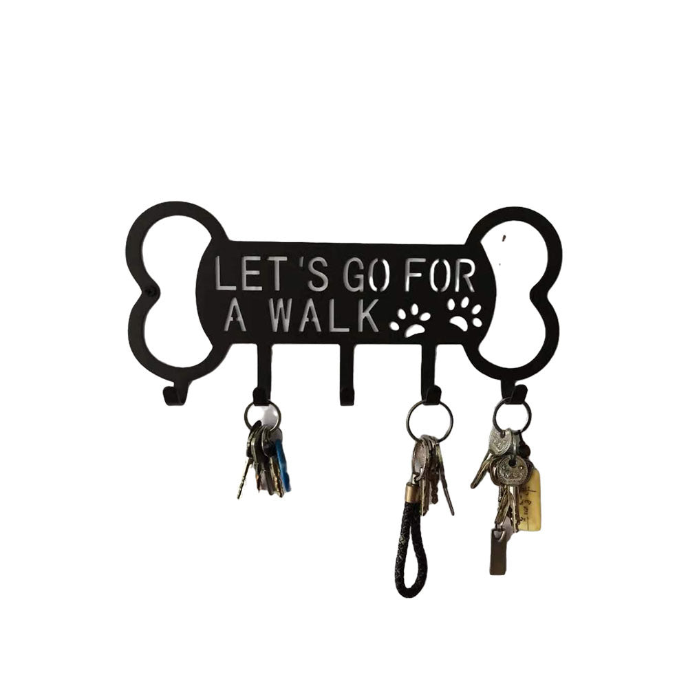 HKM-6924605 Iron Perforated Dog Rope Coat Hook with Three Rows for Pet Clothing Storage
