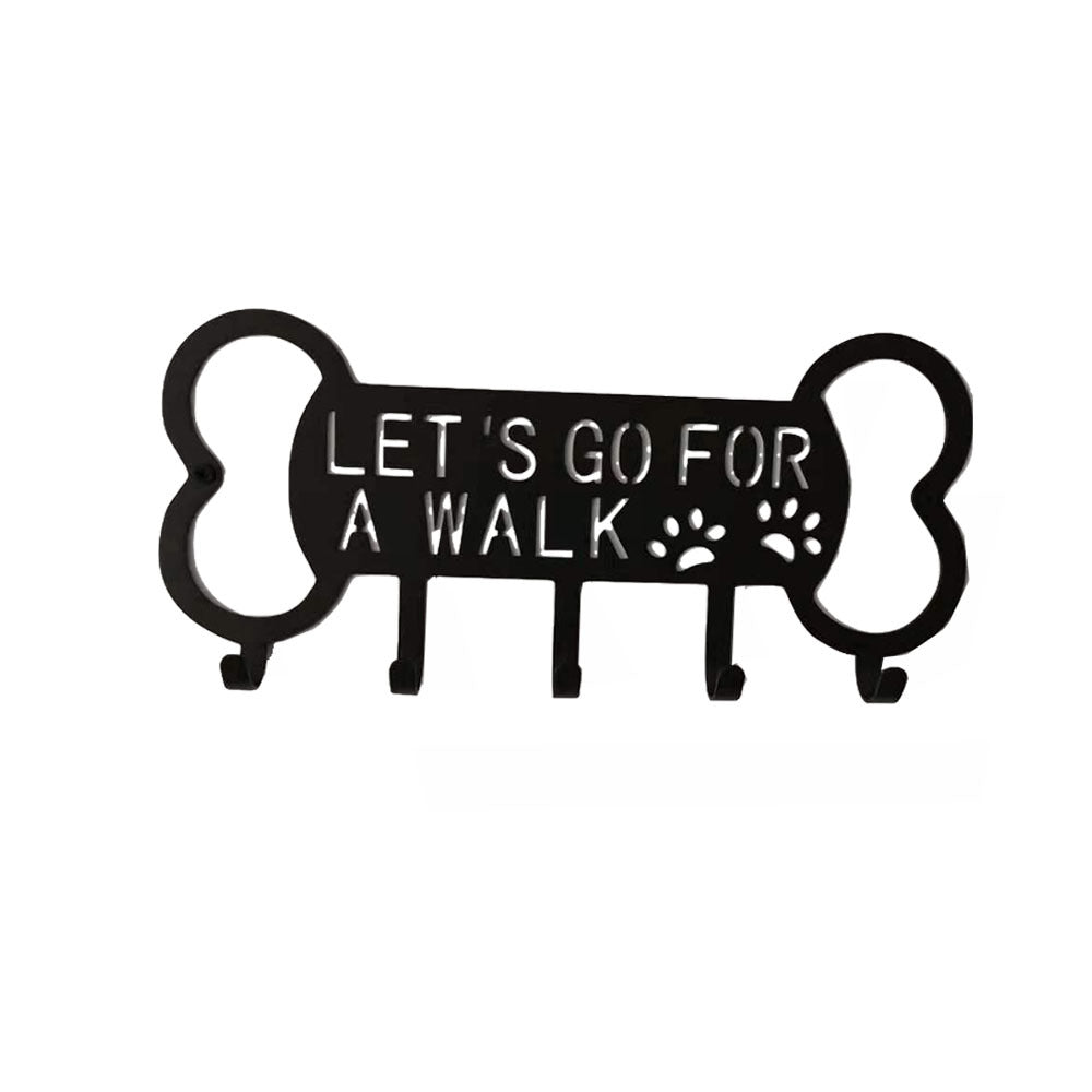 HKM-6924605 Iron Perforated Dog Rope Coat Hook with Three Rows for Pet Clothing Storage
