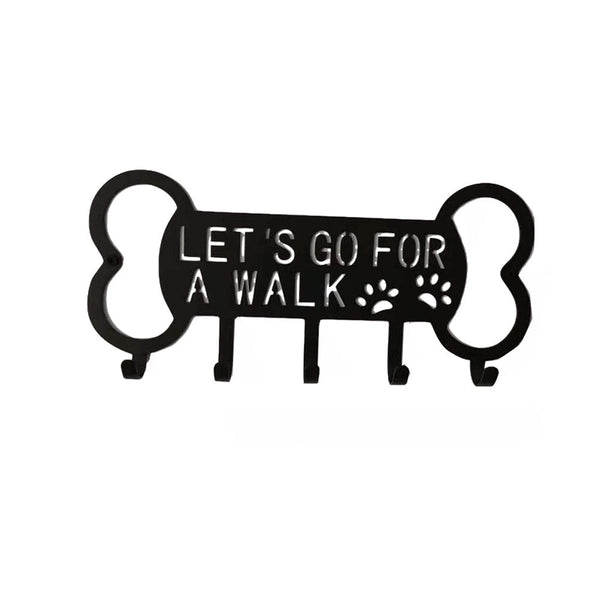 HKM-6924605 Iron Perforated Dog Rope Coat Hook with Three Rows for Pet Clothing Storage