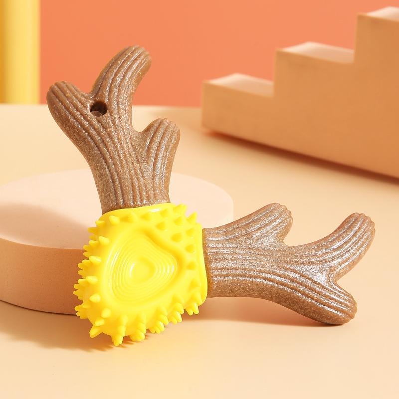 HKM-6925629 Durable Wooden Bite Toy for Dogs – Teeth Grinding Stick in Vibrant Colors